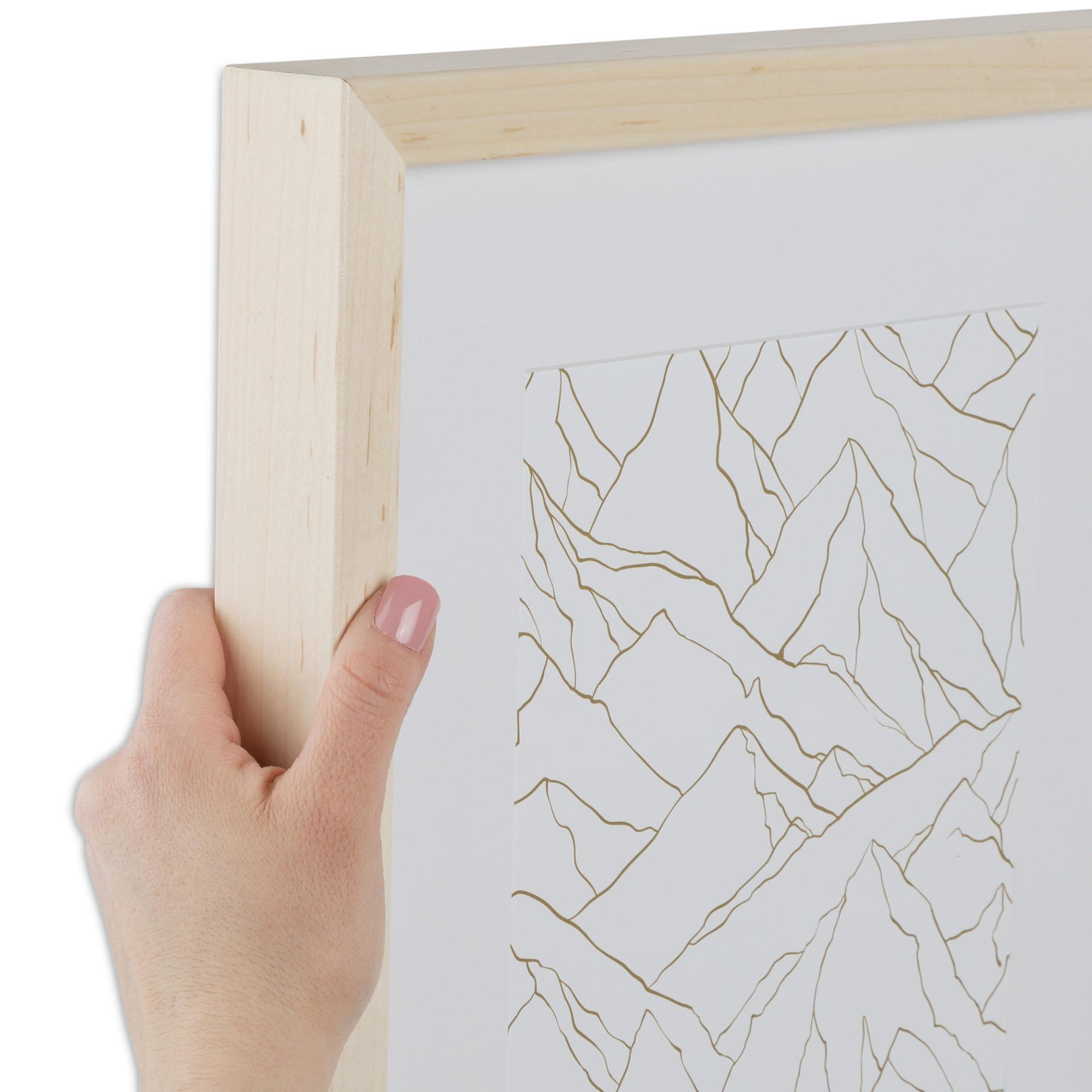 ArtToFrames ArtToFrames 8.5x11 inch Clear Stain on Maple Picture Frame with 2 Inch Single Ivory Mat, SingleMat-0066-81784-YCLR-8.5x11-81