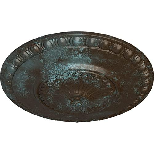 Ekena Millwork Ekena Millwork 23 1/2\"OD x 3 1/4\"P Lyon Ceiling Medallion (Fits Canopies up to 3 5/8\"), Hand-Painted Bronze Blue Patina