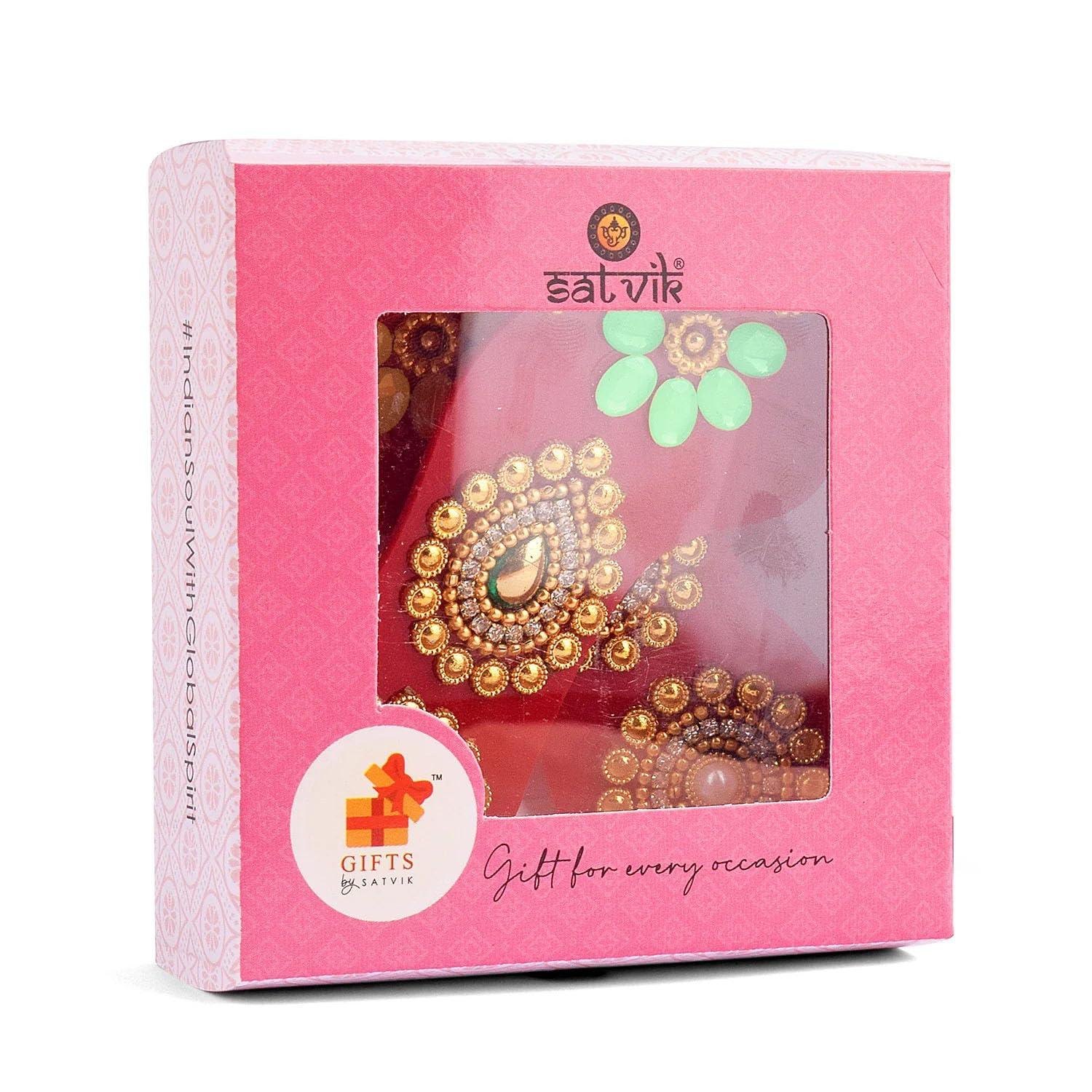 SATVIK STORE SATVIK 1 Pc Set of Acrylic Lakshmi Mata Charan Paduka Sticker Diwali Festival Decoration with Stone Moti Mandir Home Office Floor Festival Pujan Home Floor Kolam Shubh Labh Rangoli Stickers (DESIGN 1)