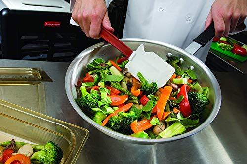 Rubbermaid Rubbermaid Commercial Products High Heat Resistant Silicone Heavy Duty Spatula/Food Scraper, 13.5-Inch, 500 Degrees F, Red Handle, for Baking/Cooking/Mixing, Commercial Dishwasher Safe