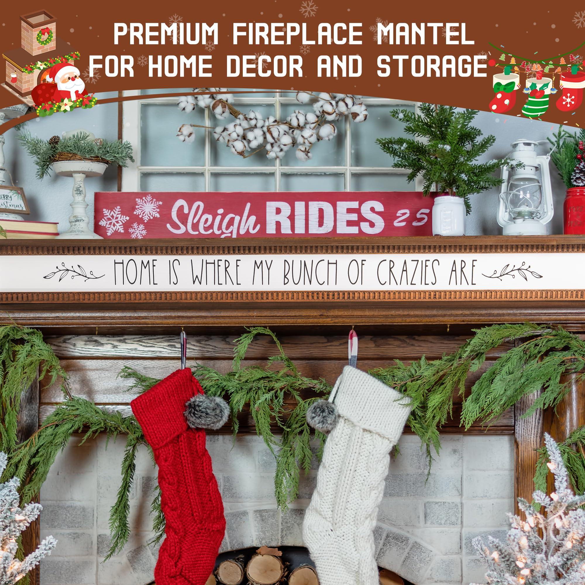 DD DEFINED DECO Defined Deco Fireplace Mantel Shelf 48 inches - Natural Handcrafted Wood Mantle for Over Fireplace,Wall Mounted Fireplace Mantels Decor,Farmhouse Mantel Shelf,Rustic Floating Fireplace Mantle Shelves