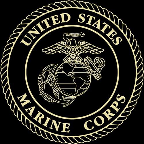 Church Hill Classics Church Hill Classics - United States Marine Corps 8\" W X 10\" H Certificate Frame - Fits - Gold Embossed Certificate Frame - Mahogany Moulding with Black Matting - Officially Licensed