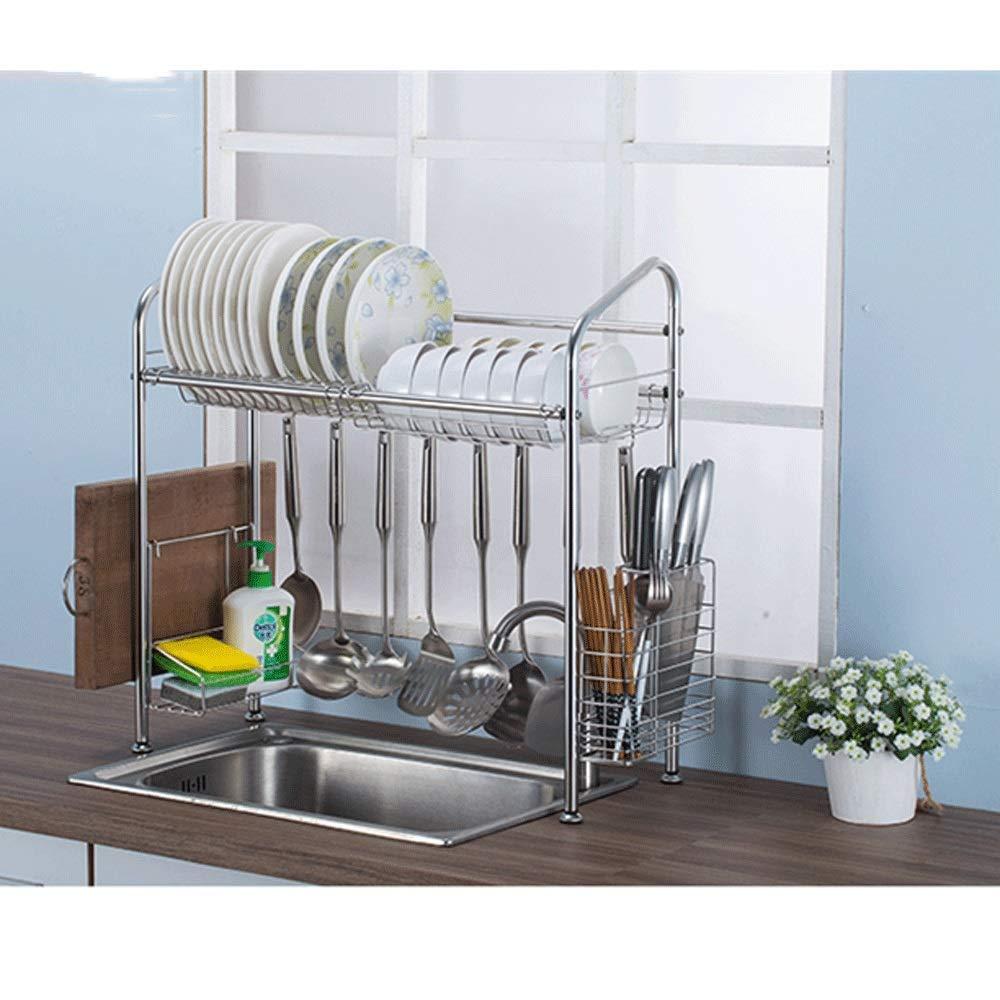 Generic Stainless Steel Dish Drainer Over The Sink, Multipurpose Large Capacity Kitchen Rack, Space-Saving