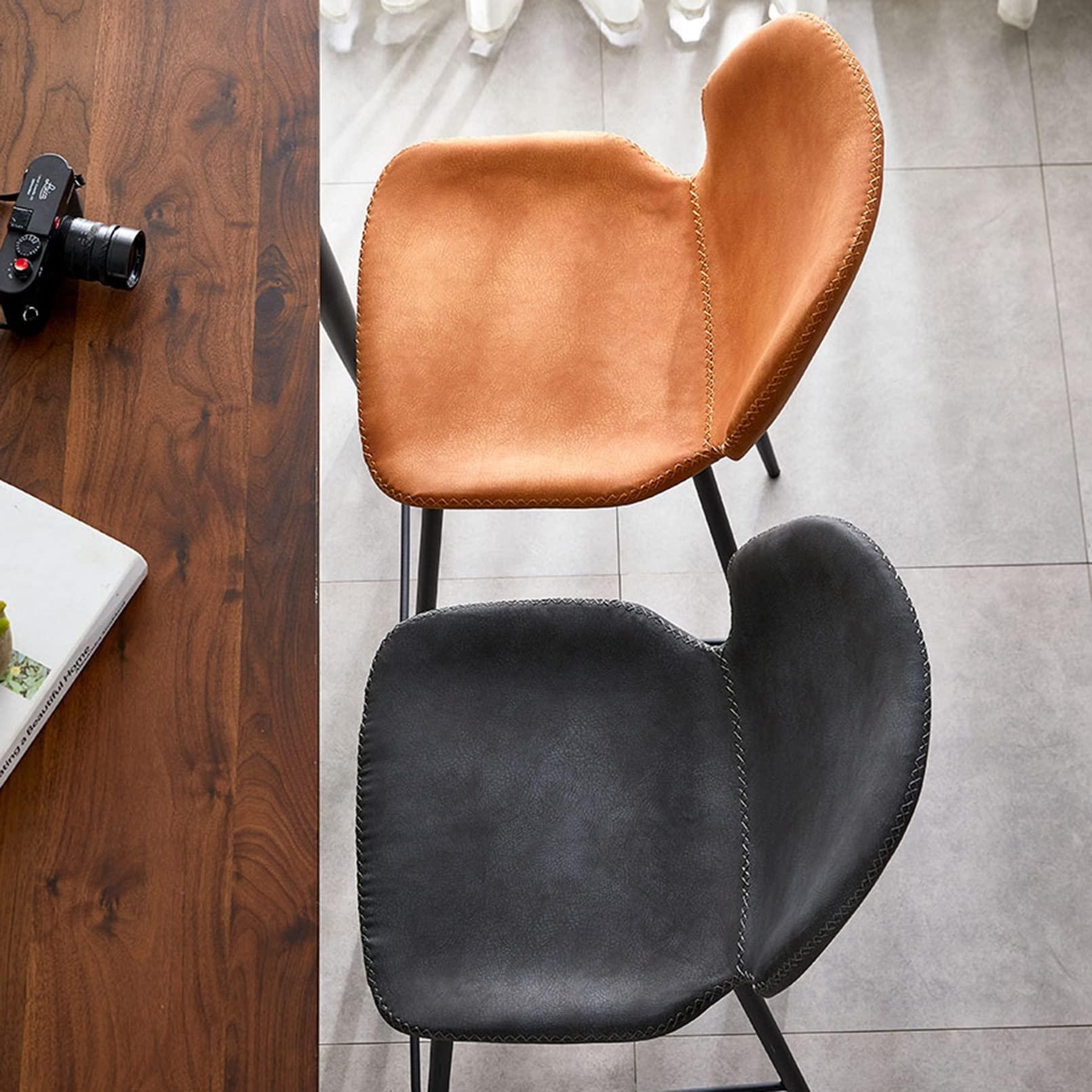 TBWFRD Bar Stool Counter Stool, Bar Chair with Backrest and Footrest, Fixed Height Barstool Tall Bar Height Chair PU Leather High Stool for Kitchen Island, Support 300 LBS