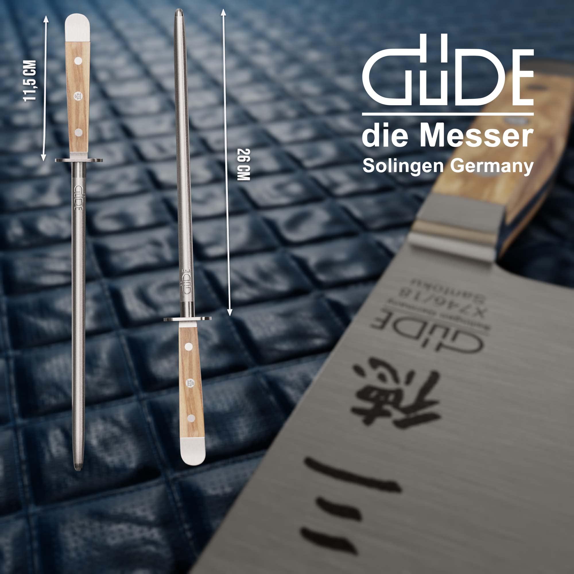 Güde Güde Alpha Olive Series Hand Forged Hand Sharpened Stainless Steel Olive-Wood Handle Sharpener, 10-Inch