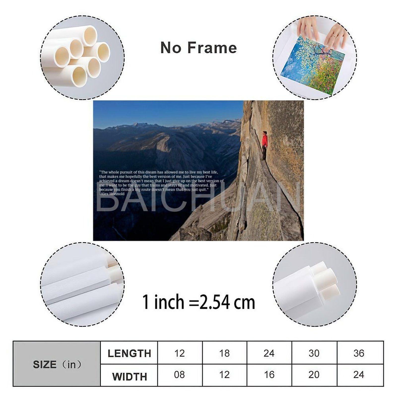 TRHBNNI TRHBNNI Alex Honnold Motivational Quote Poster Canvas Painting Posters And Prints Wall Art for Living Room Bedroom Decor 30x20inch(75x50cm)