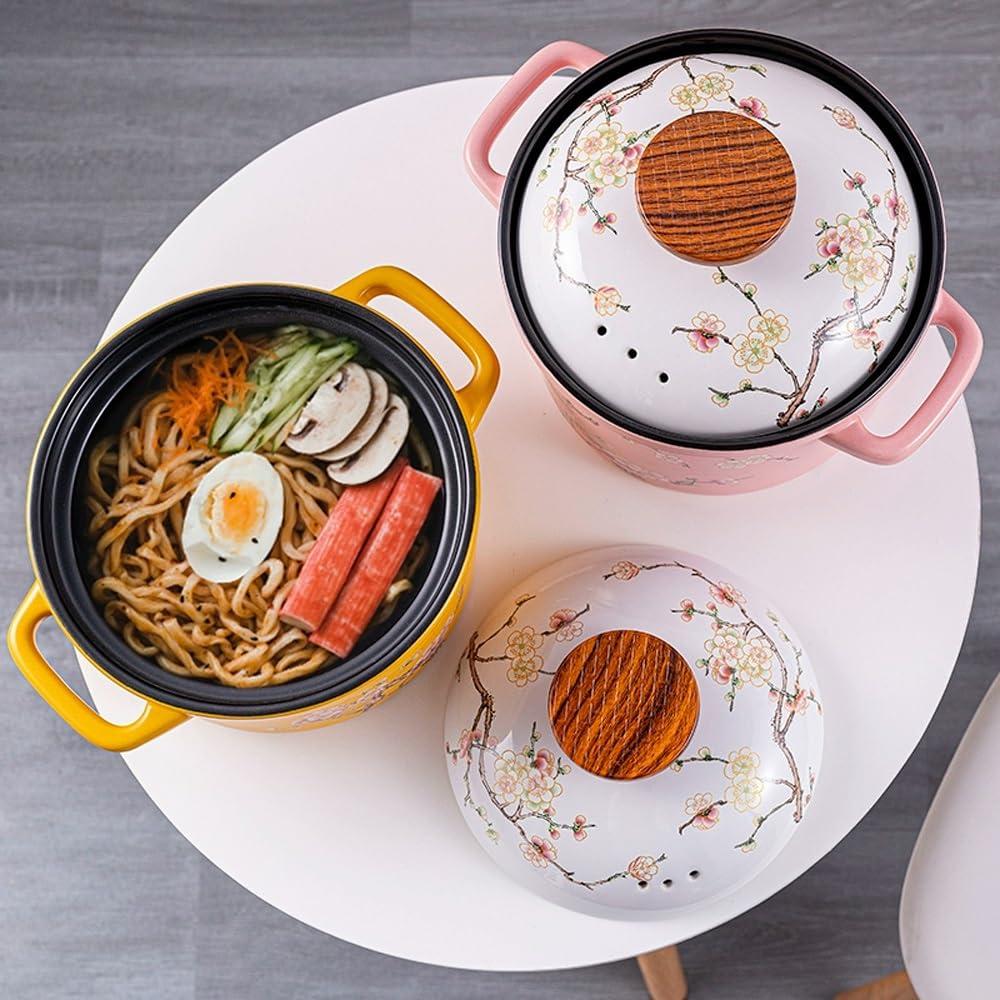 YIORYO YIORYO Casserole Clay Pot Ceramic Bowls with Lid Heat-Resistant Cooking Nonstick Stock Pot Soup Pot Cookware Stovetop Easy To Clean (Size : Green), xingxingdiandeng1