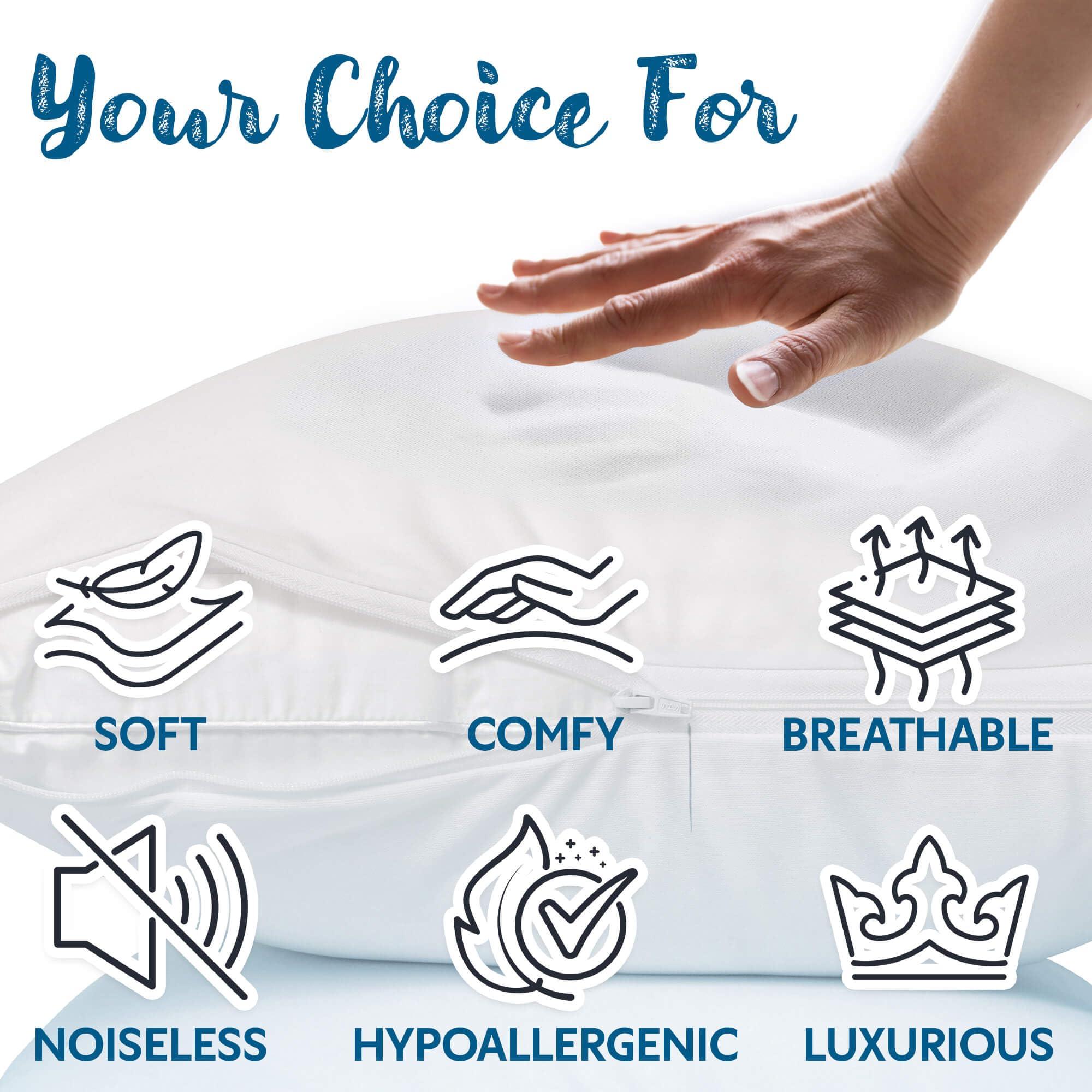 Guardmax Guardmax Premium Pillow Protector with Zipper Standard Size - 8 Pack of Waterproof and Bed Bug Proof Pillow Covers - Pillowcases Protect Against Allergens, Dust Mites, Bed Bugs, and Liquid Spills