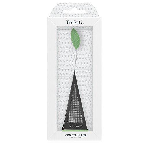 Tea Forte Tea Forte Icon Stainless Steel Loose Leaf Tea Infuser, Extra Fine Strainer with Silicone Leaf and Base