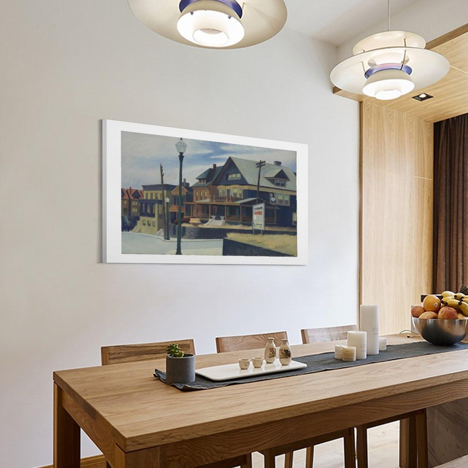 Generic Edward Hopper - City Roofs Prints Wall Art Poster Art Poster Canvas Painting Decor Wall Print Photo Gifts Home Modern Decorative Posters Picture Frame 24x36inch(60x90cm)