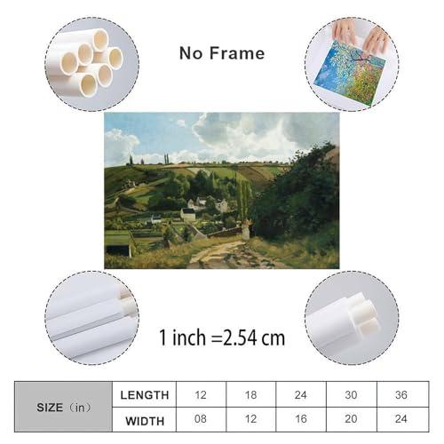 AAWWDF Jalais Hill at Pontoise by Camille Pissarro Poster Impressionist Wall Art Poster Canvas Painting Posters And Prints Wall Art for Living Room Bedroom Decor 24x16inch(60x40cm) Unframe-style