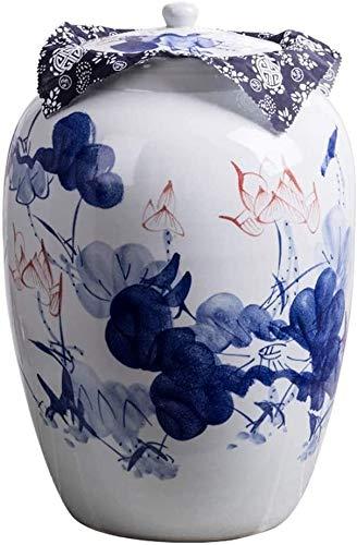 ZARUX Storage Jar air Tight Airtight Food Storage Containers Ceramic With Lids Large Creative Kitchen Canisters Jars Porcelain,Pantry Organization And Storage For Flour Snacks Sugar Coffee Cereals 25L Blue