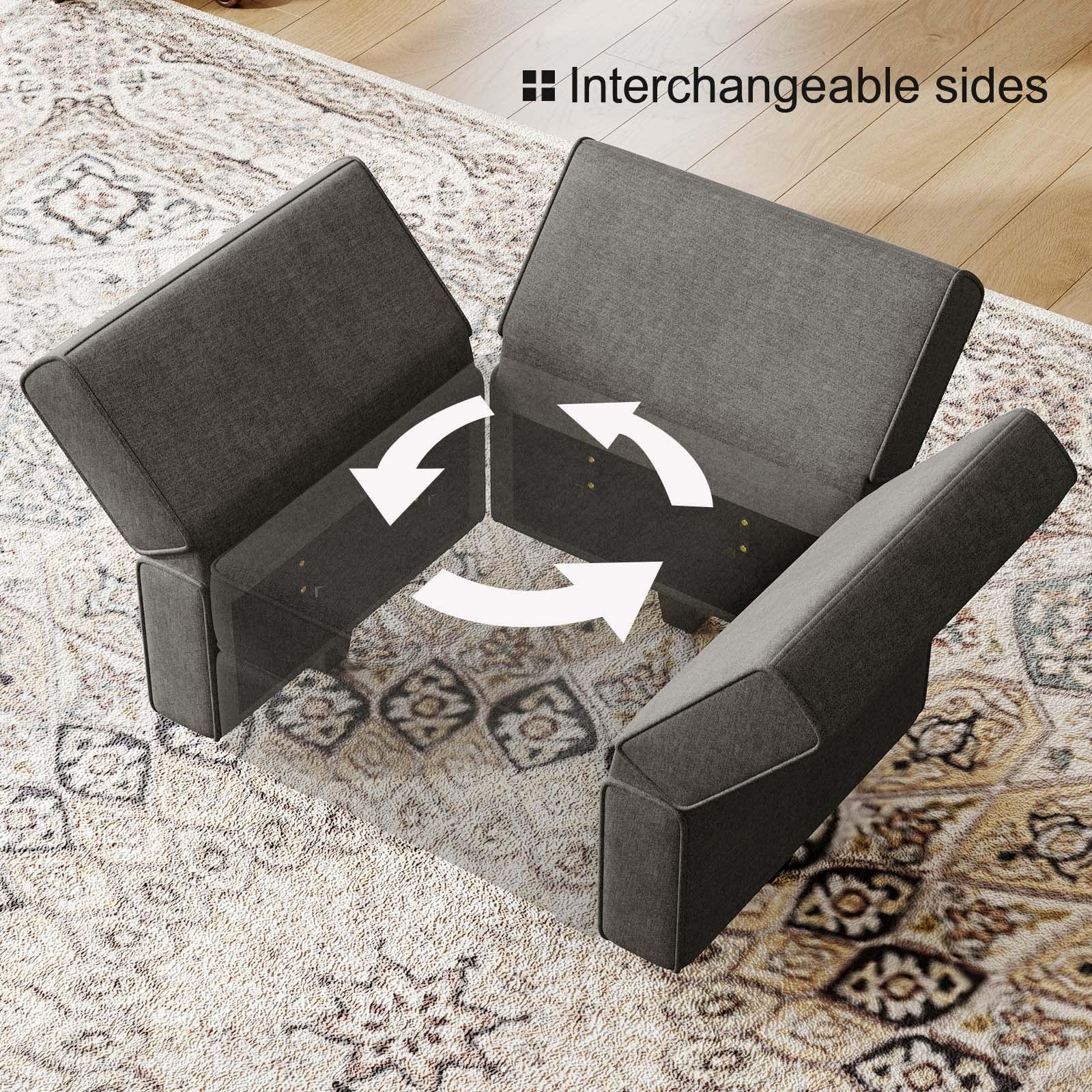 Belffin Belffin Oversized Modular Sofa with Storage Seat U Shaped Couch Modular Sectional Sofa Couch U Shape Sofas Grey