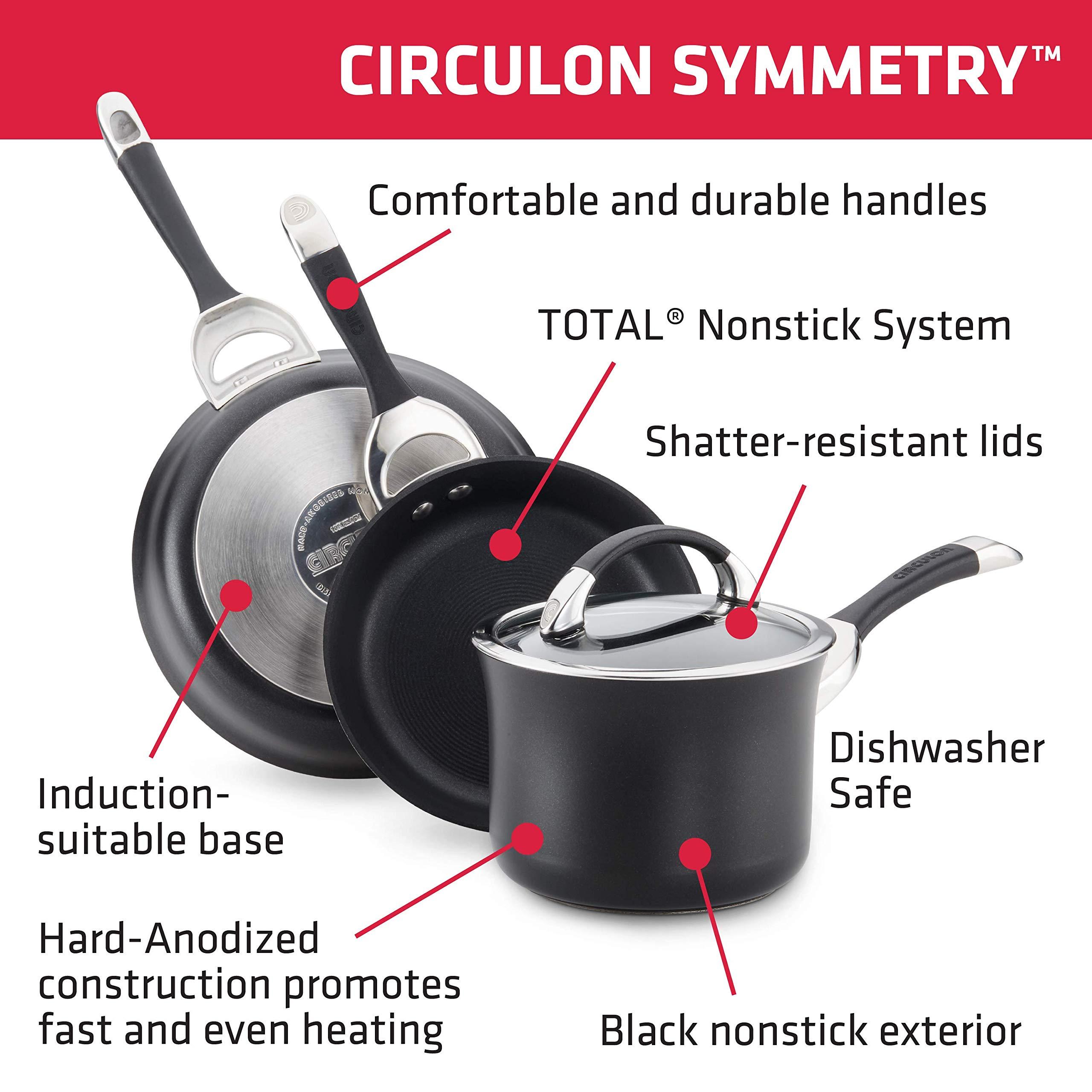 Circulon Circulon Symmetry Hard Anodized Nonstick Casserole Dish/Casserole Pan with Lid - 5.5 Quart, Black