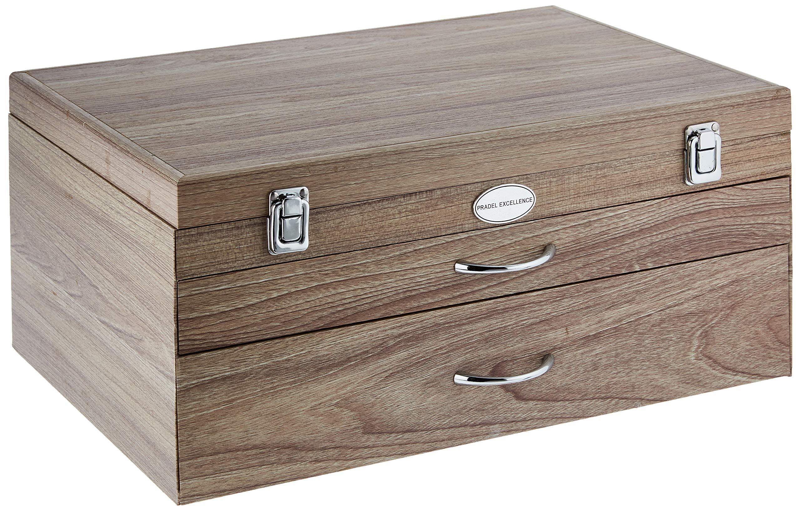 Pradel Excellence Pradel Excellence D635C-113 113-piece Ambiance Cutlery Set in a Wooden Box with 2 Drawers