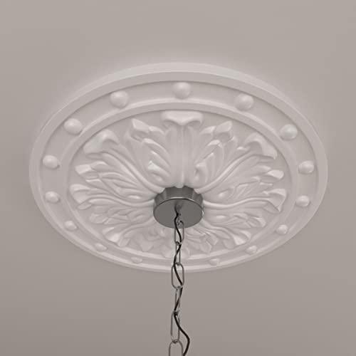 Ekena Millwork Ekena Millwork CM20FO Foster Acanthus Leaf Ceiling Medallion, 20 1/2"OD x 1 1/2"P (Fits Canopies up to 2 1/4"), Factory Primed