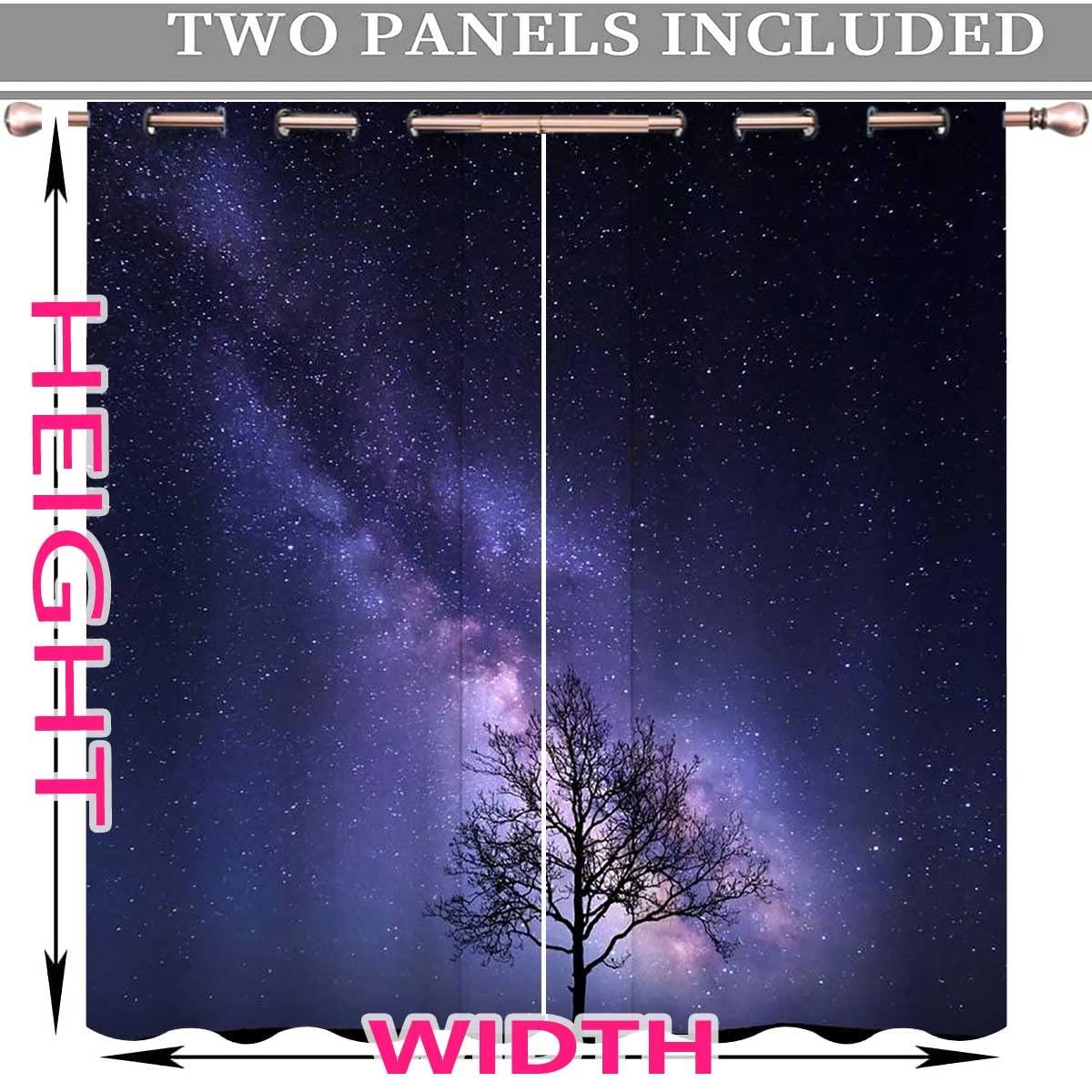 HomeLoft Basics Starry Sky Cortinas Blackout para Habitacion 2 Panels Kitchen Curtain for Living Room (W) 85 X (H) 108 Inches