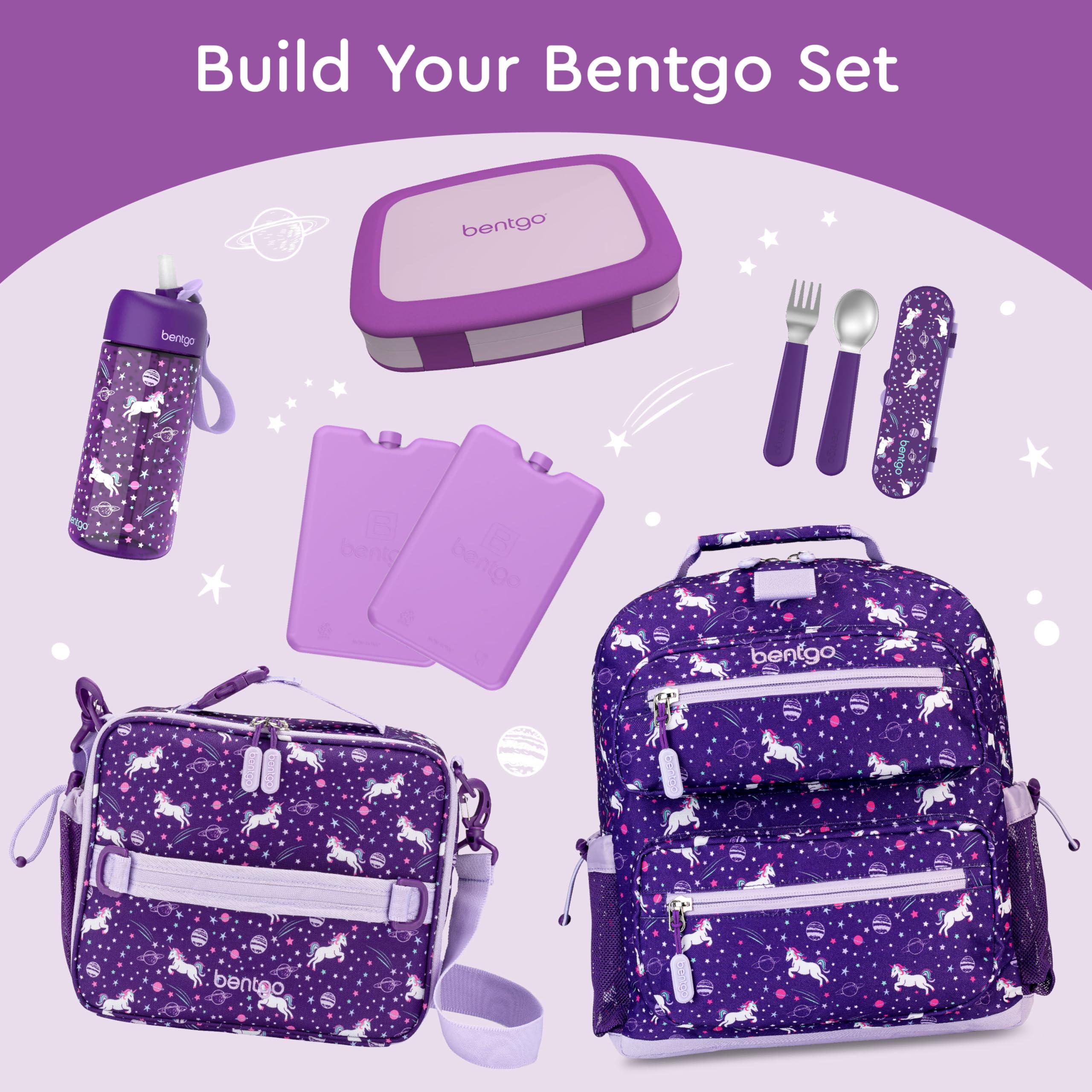 Bentgo Bentgo Kids Bento-Style 5-Compartment Leak-Proof Lunch Box - Ideal Portion Sizes for Ages 3 to 7 - Durable, Drop-Proof, Dishwasher Safe, BPA-Free, & Made with Food-Safe Materials (Purple)