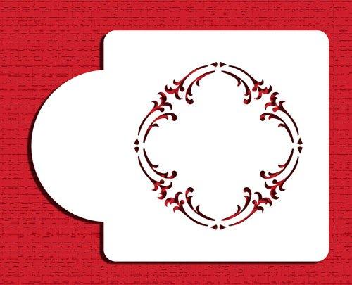 Designer Stencils Designer Stencils C710 Royal Damask Cake Stencil Tier 1, Beige/semi-transparent