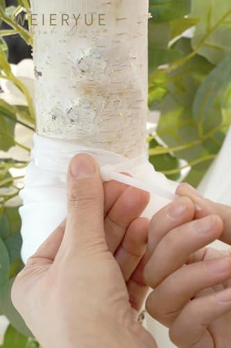 WEIERYUE WEIERYUE Artificial Wedding Arch Flowers Kit(Pack of 3),2Pcs Artificial Flower Arch Decor,1Pcs Sheer Drape for Wedding Ceremony Arbor for WeddingCeremony (Fairy White)