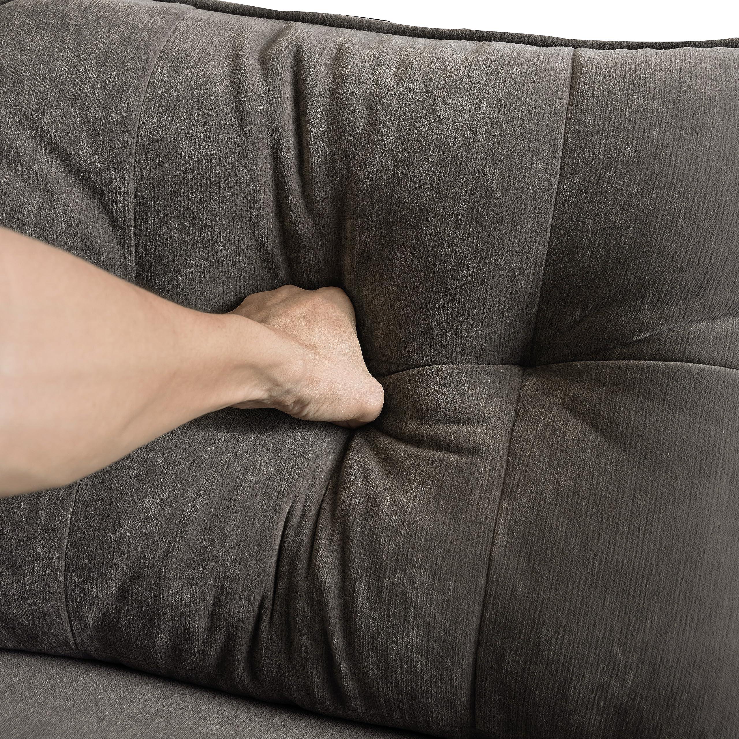 FANYE FANYE L-Shaped Sectional Sofa Couch with Wide Chaise, 83" 3-Seater Convertible Corner Sofa&Couch with Pillows Armrests and Golden Metal Legs Perfect for Home Office Apartment Compact Living Room