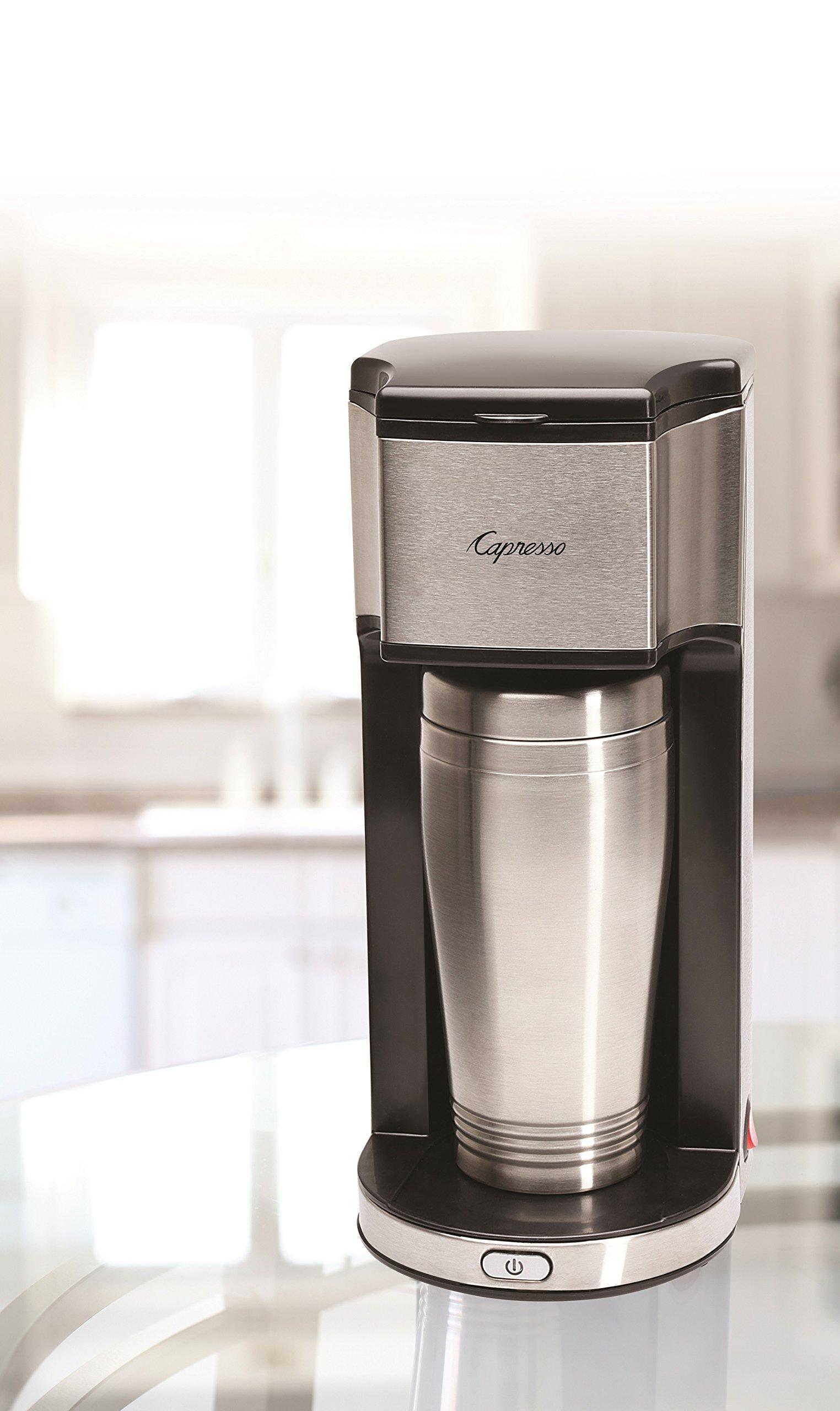 Capresso Capresso 425 On-the-Go Personal Coffee Maker, Silver/Black