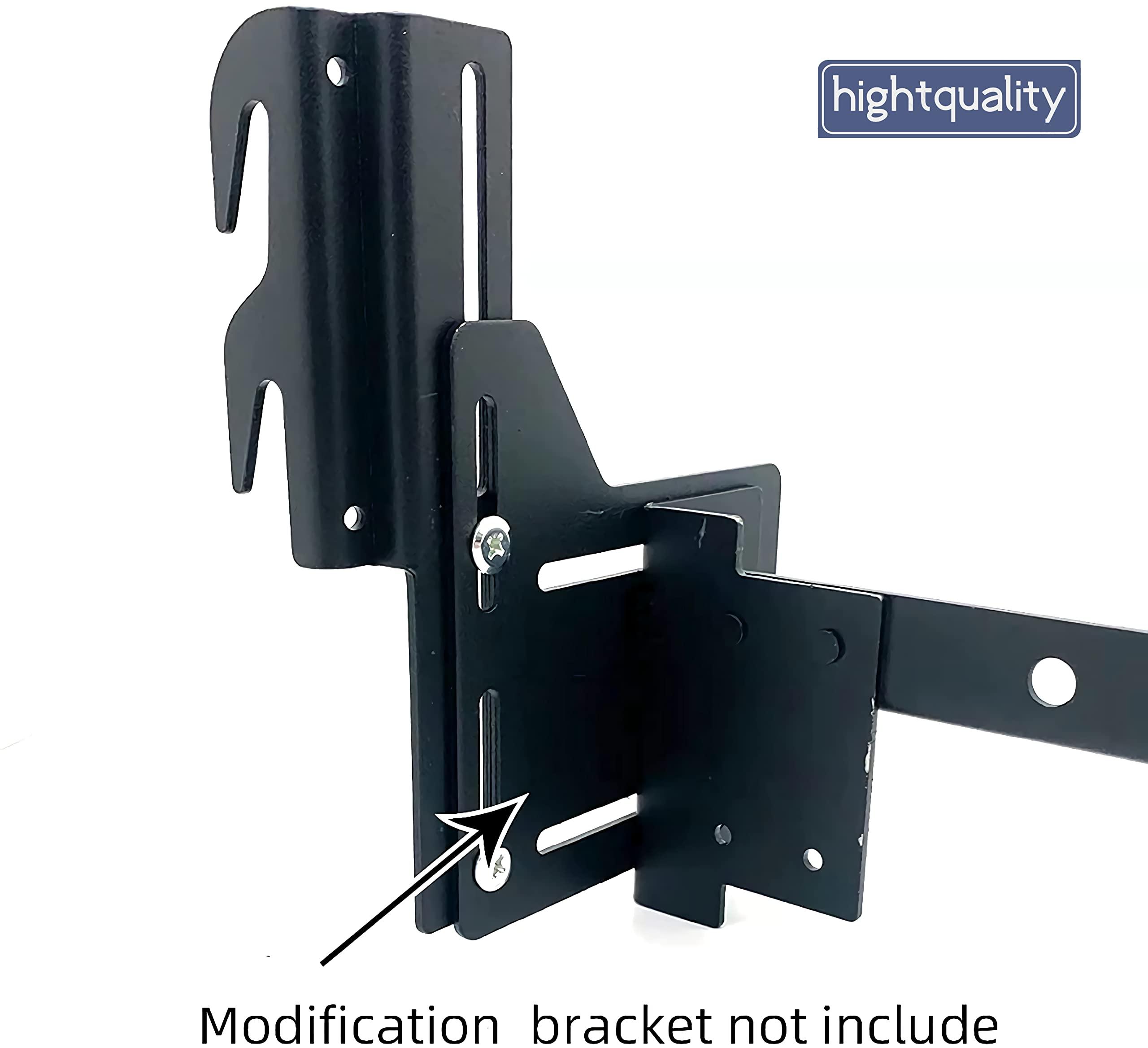 ruiru bro 4pcs 711 Bolt-On to Hook-On Bed Frame Conversion Brackets for Headboard or Footboard,Bed Hook Adapter kit with Hardware, Hook on Bed Rails Brackets(Black)