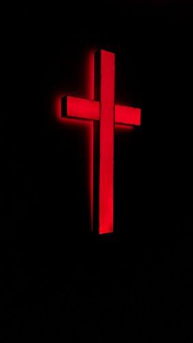 FixtureDisplays FixtureDisplays Premium Metal & Acrylic Cross LED Lighted Cross, Christian Lighted Church Sign, Perfect for Indoors & Outdoors 18101-RED