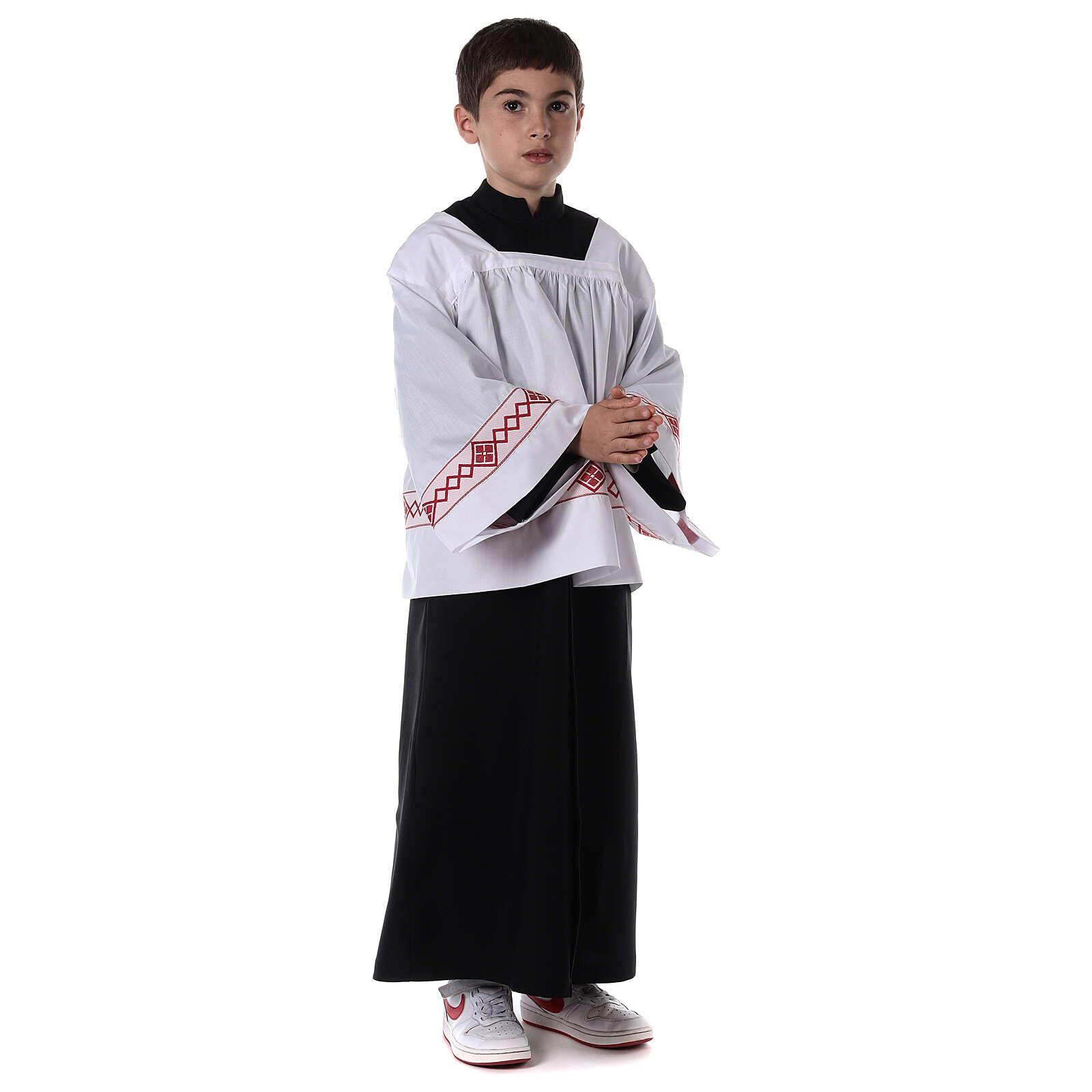 Holyart Holyart Server Surplice and Black Cassock, 120 cm (47 inc.)