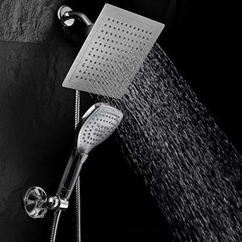 Dream Spa Dream Spa Ultra-Luxury 9" Rainfall Shower Head/Handheld Combo. Convenient Push-Button Flow Control Button for easy one-handed operation. Switch flow settings with the same hand! Premium Chrome