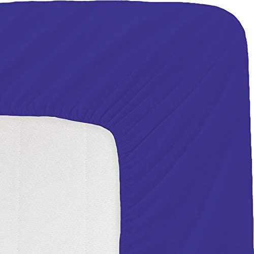 British-Linen 800 Thread Count 15 Inch Deep Pocket Fitted Sheet Set of 3 Pieces, Soft & 100% Egyptian Cotton, Fully Elasticized, Luxury Sheets & Pillowcases-Royal Blue Solid,Twin-XXL Size.