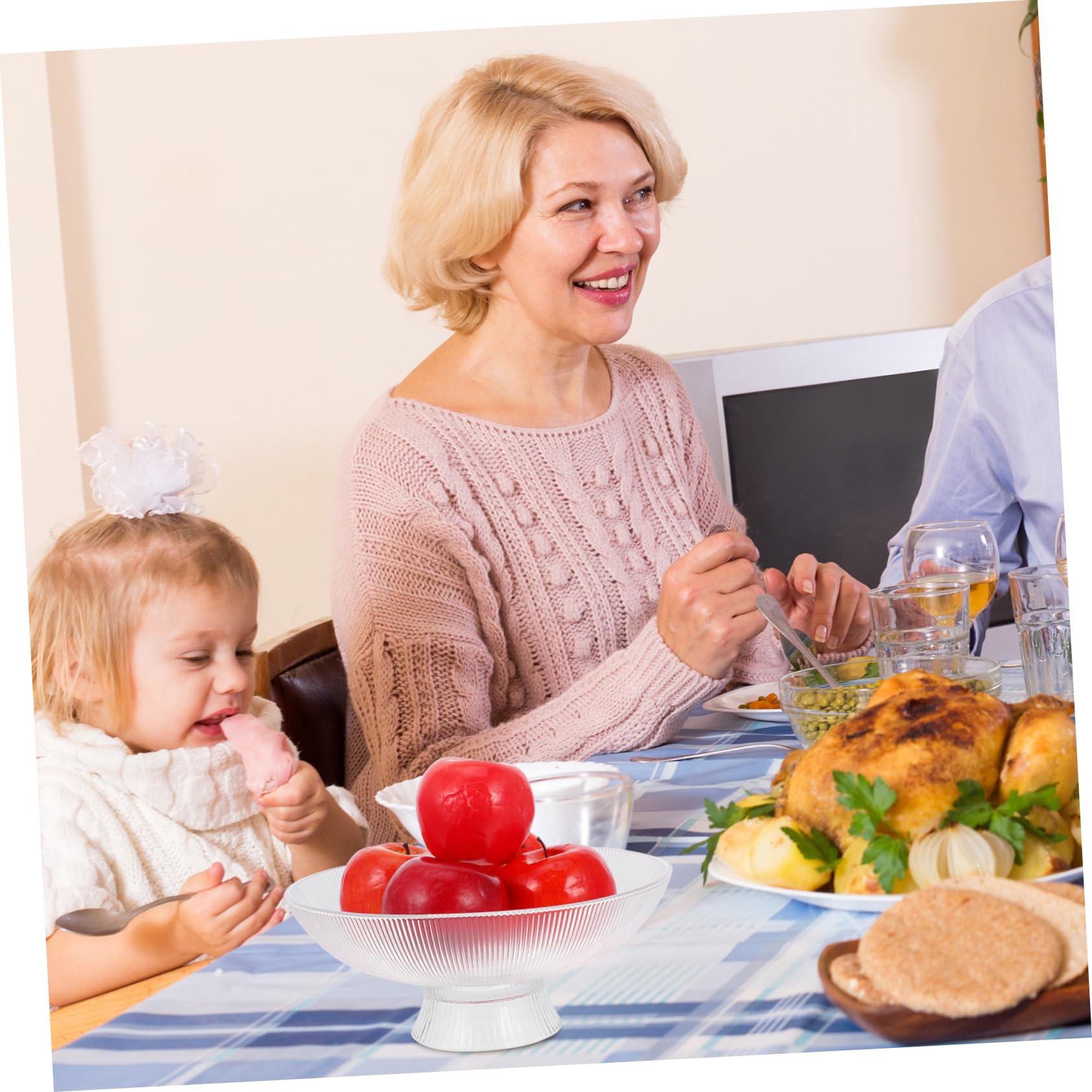 GRIRIW GRIRIW Footed Fruit Serving Plate Large Glass Bowl for Centerpiece Fruit Bowl in Kitchen
