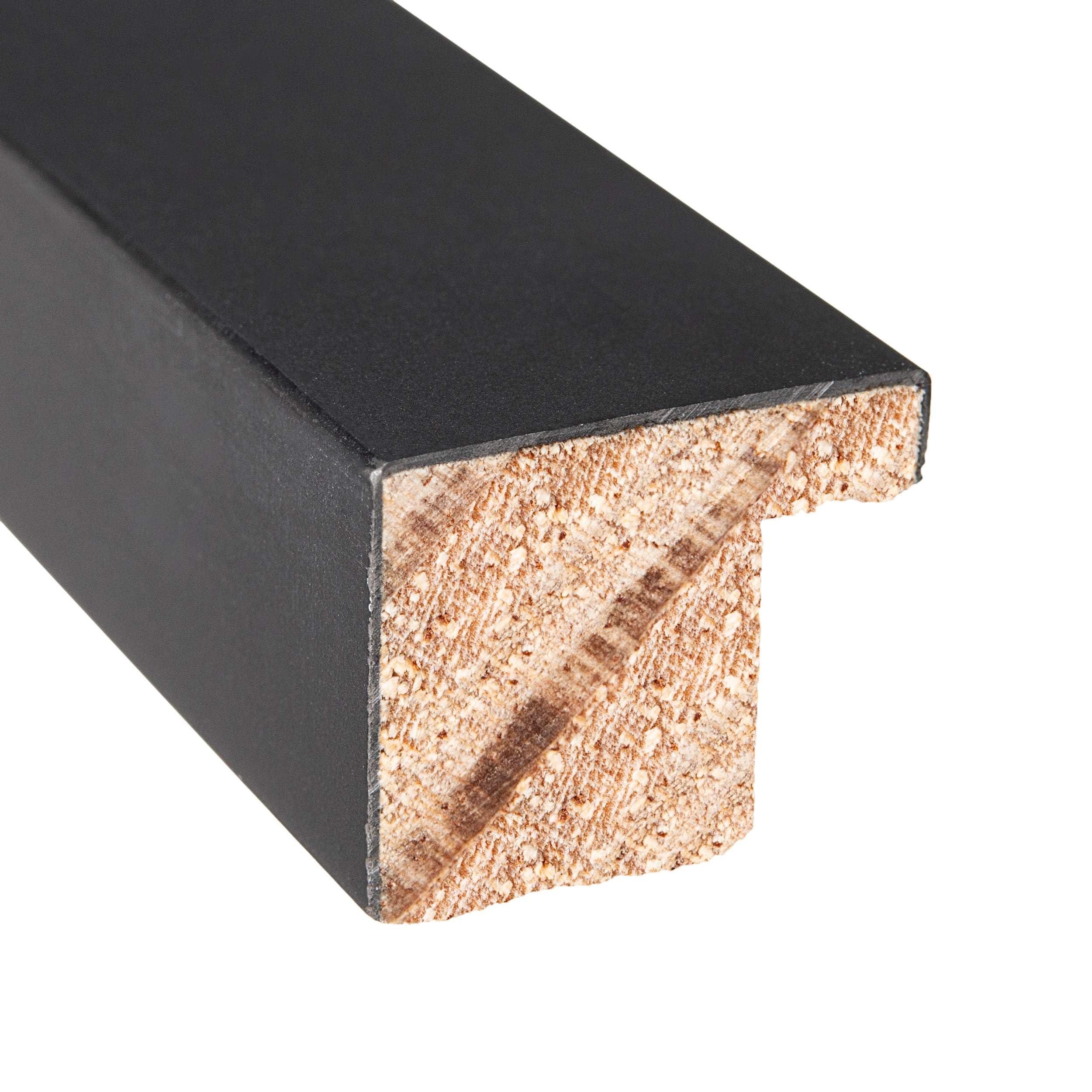 CustomPictureFrames.com 44x22 Frame Black Solid Wood Picture Frame Width 0.75 Inches | Interior Frame Depth 0.5 Inches | Noir Classique Mid Century Photo Frame Complete with UV Acrylic, Foam Board Backing & Hanging Hardware