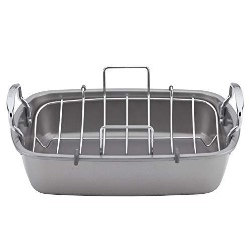 Circulon Circulon Nonstick Roasting Pan / Roaster with Rack - 17 Inch x 13 Inch, Gray