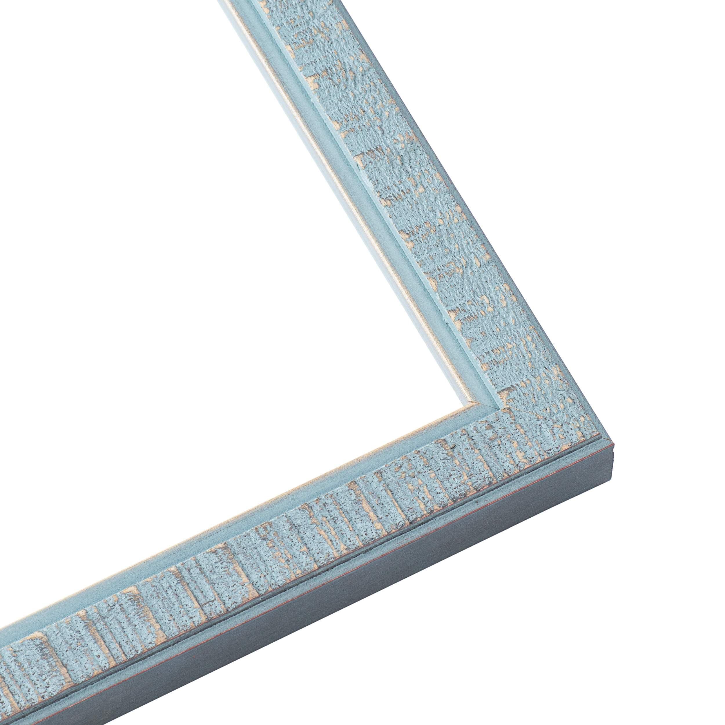 CountryArtHouse CountryArtHouse 8x20 Frame Blue Solid Wood Picture Frame - Complete Modern Photo Frame Includes UV Acrylic Plexiglass, Acid Free Foam Backing Board and Hanging Hardware