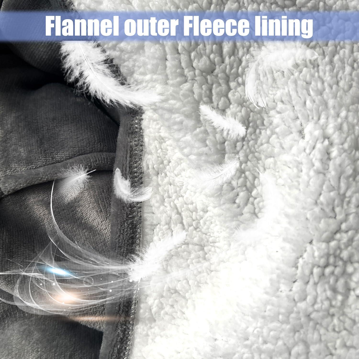 WOOLALA Heated Wearable Blanket Oversized Lazy Hoodie with Large Heating Area on Back Electric Heating Blanket Cozy Short Version Controller with Cable