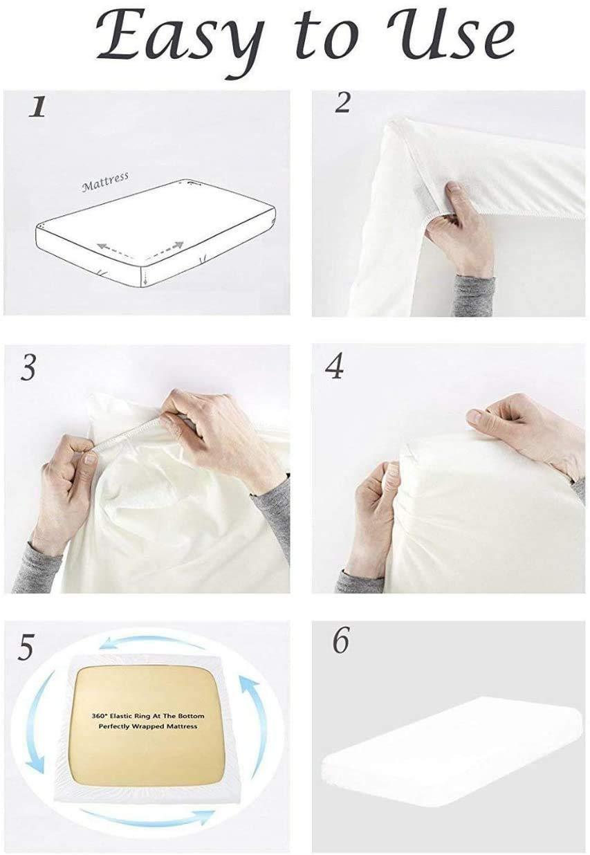 USA Bedding USA Bedding Authentic 1500 Thread Count Series Heavy Quality Full Sheet Set 100% Egyptian Cotton Sheet Set Full Size- Fit Up 15\" Inch to 18\" Inch Deep Pocket Striped (White)