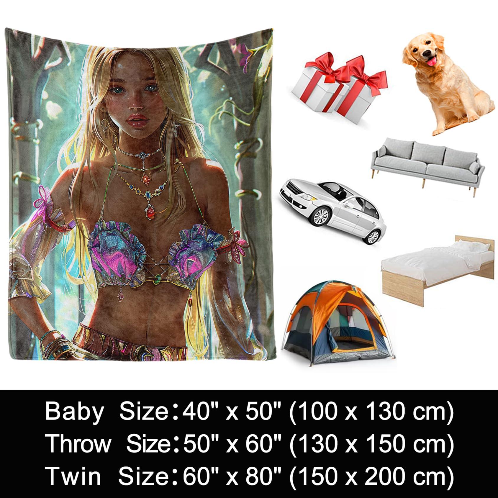 CDIWIDH Girls Throw Blanket - Princess Blanket - Pretty Girls Blankets for Teen Girls Room Soft Flannel Kids Blanket for Sofa Bed Chair Gift for Women, Twin Size 60\" x 80\" (150 x 200 cm)