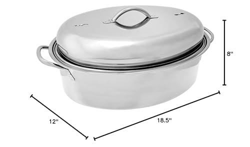 Fox Run Fox Run Oval Roaster Set, Stainless Steel, 10-Quart