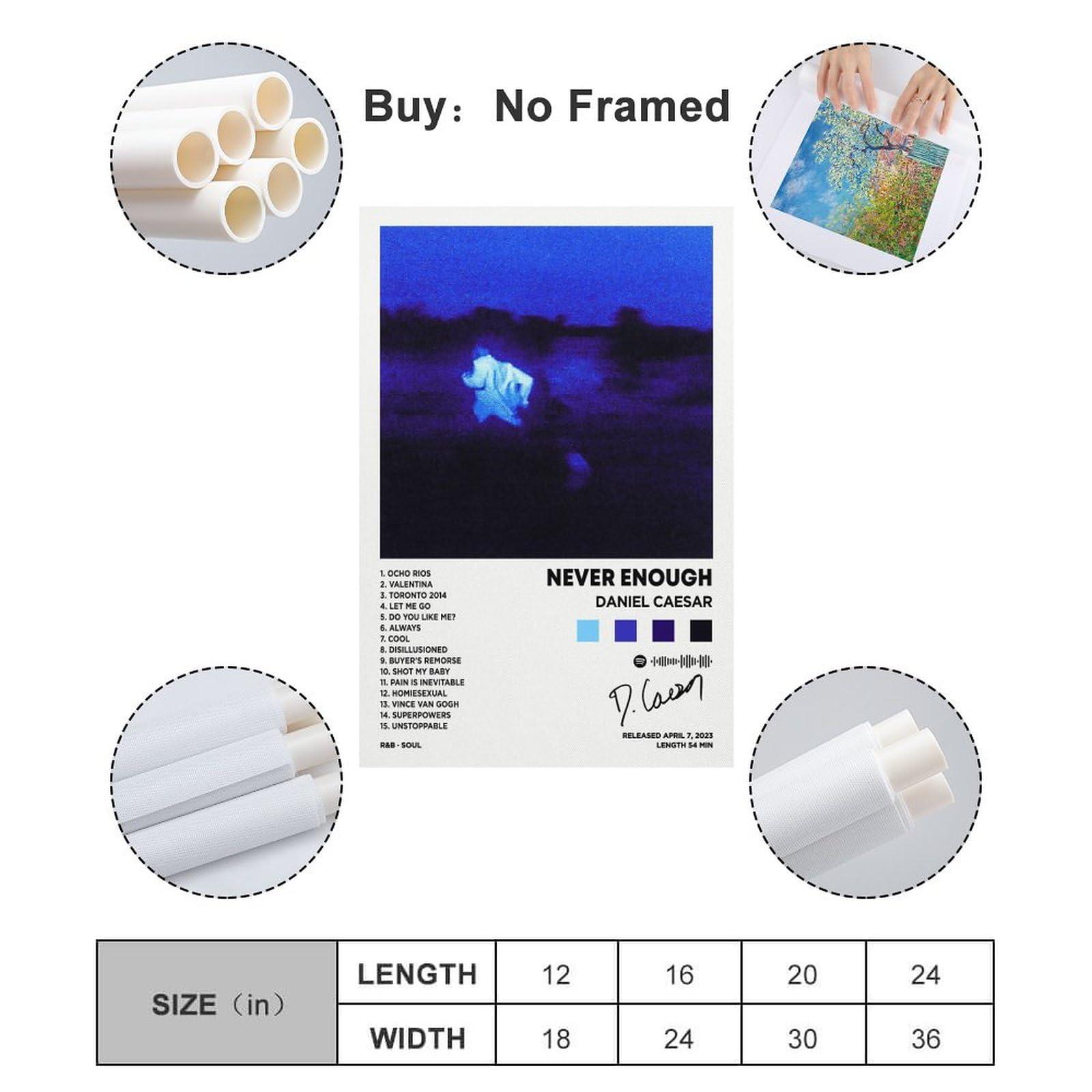 DIDIDO Daniel Poster Caesar Never Enough Album Cover Canvas Posters for Room Aesthetic Gift Unframe:12x18inch(30x45cm)