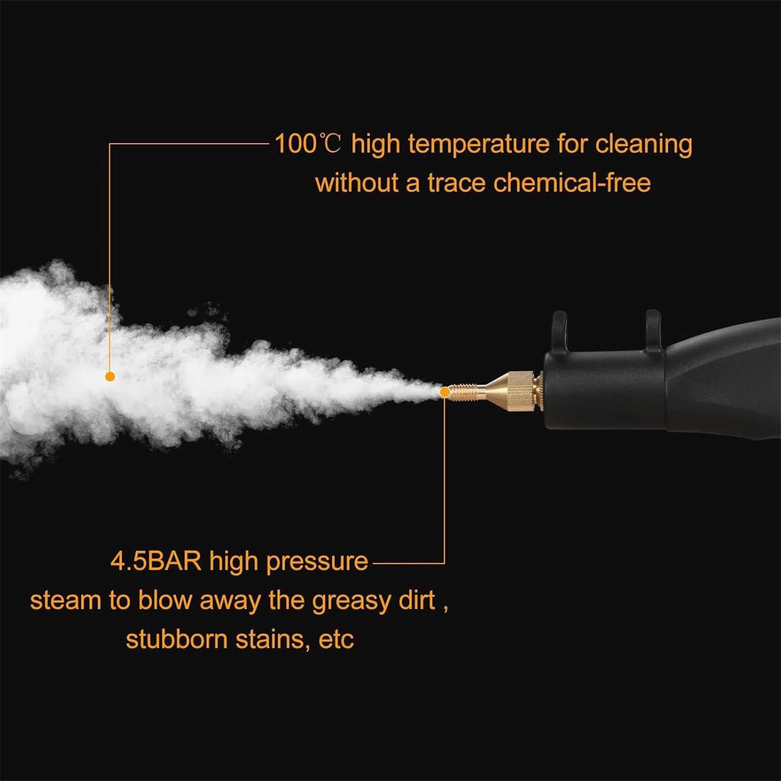 HEAXIY 2500W High Temperature Steam Cleaner with 3 Brush Heads, Handheld Household Cleaning Machine, Suitable for Kitchen Furniture Bathroom Car