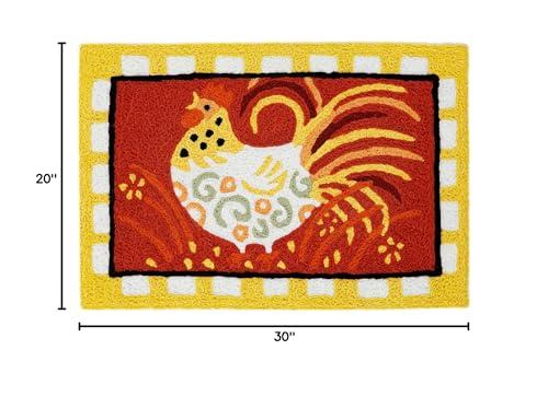 Jellybean Kitchen Cock-A-Doodle Jellybean Accent Washable Rug 20" x 30" Doormat