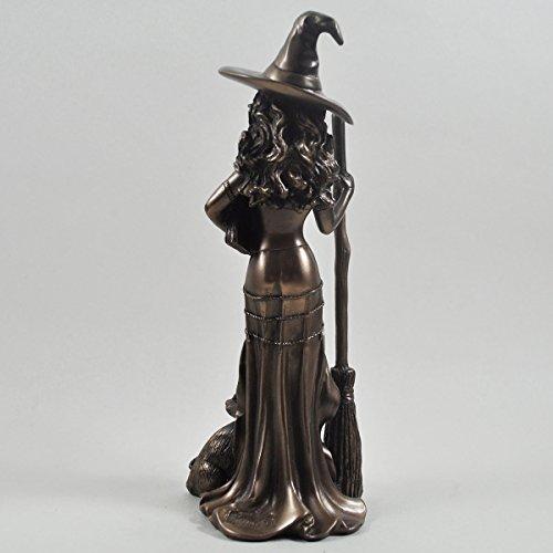 Fiesta Bronze Colour Witch and Black Cat Gift Ornament Figurine