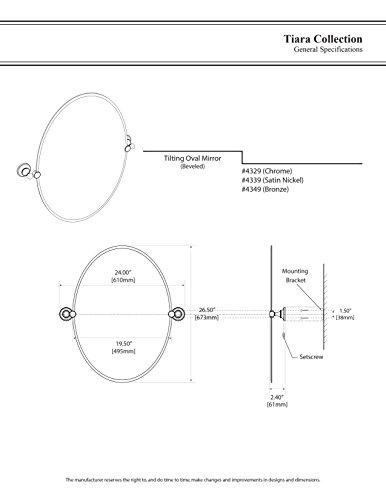 Gatco Gatco 4339 Tiara Oval Wall Mirror, Satin Nickel