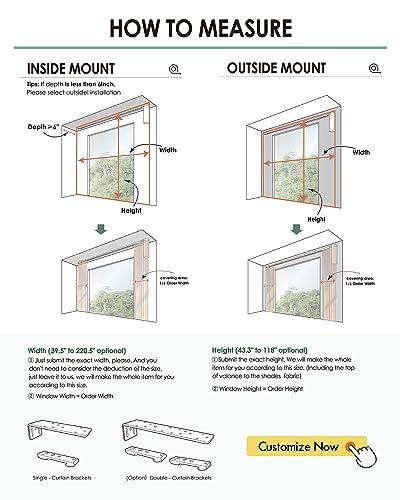 Yoolax Yoolax Smart Retractable Curtain Compatible with Alexa and Google Home, Motorized Curtain Hardwired with Remote Customized Size (Champagne)