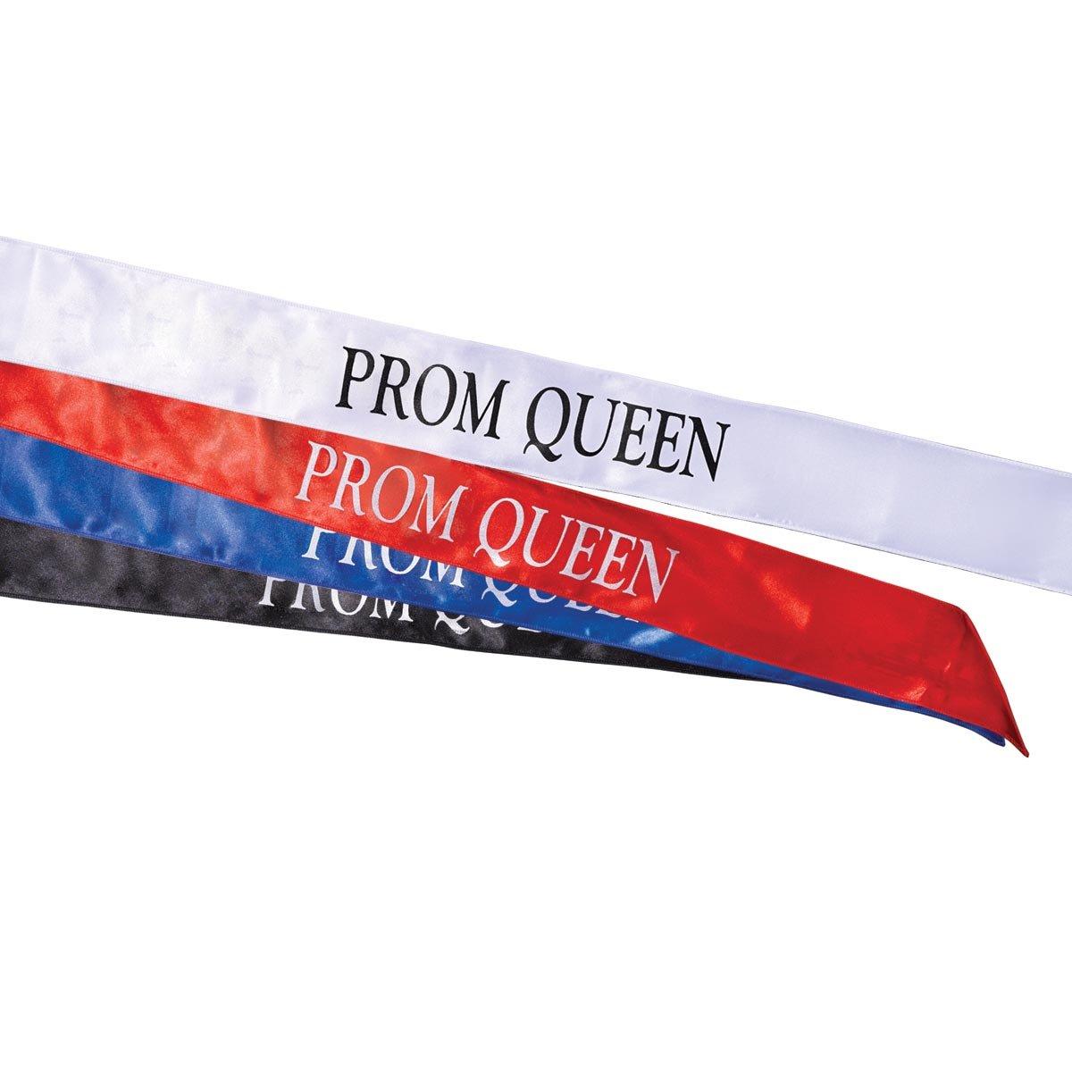 Anderson\'s Anderson\'s Satin Prom Queen Sash, Blue with White Imprint, Prom Sash for Prom Court, High School Dance, Party, Costume, Event