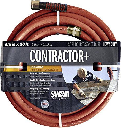 Swan Products Swan Products SNCG58050 CONTRACTOR+ Commercial Duty Clay Water Hose with Crush Proof Couplings 50' x 5/8", Red