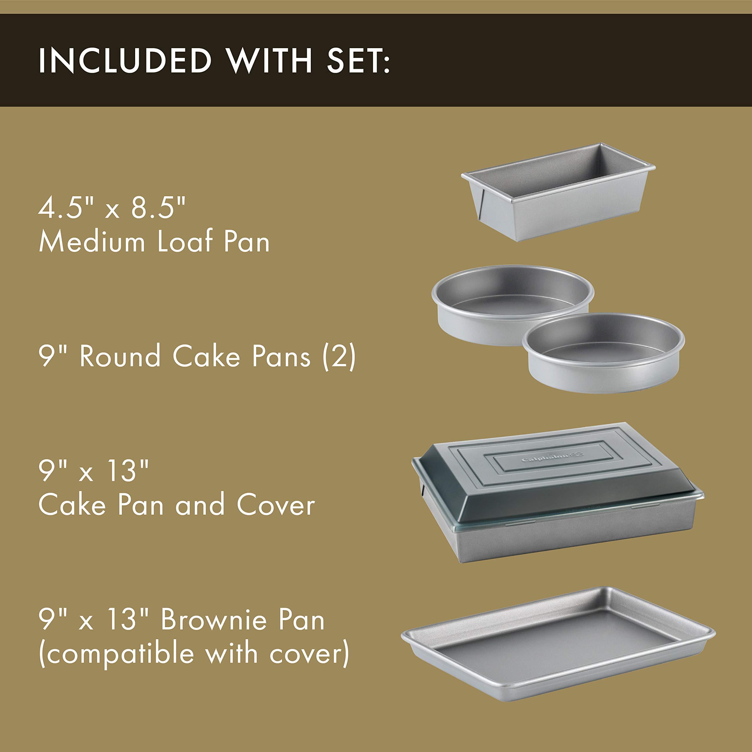 Calphalon Calphalon 10-Piece Nonstick Bakeware Set, Includes Baking Sheet, Cookie Sheet, Cake Pans, Muffin Pan, and More, Dishwasher Safe, Silver