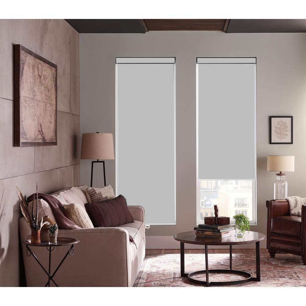 getopblinds Blackout Cordless Roller Blinds and Shades for Windows - Safety Spring Roller Shades - Cordless Privacy Room Darkening [White 100% Blackout,53 3/4" W x 60" H] - Custom Made