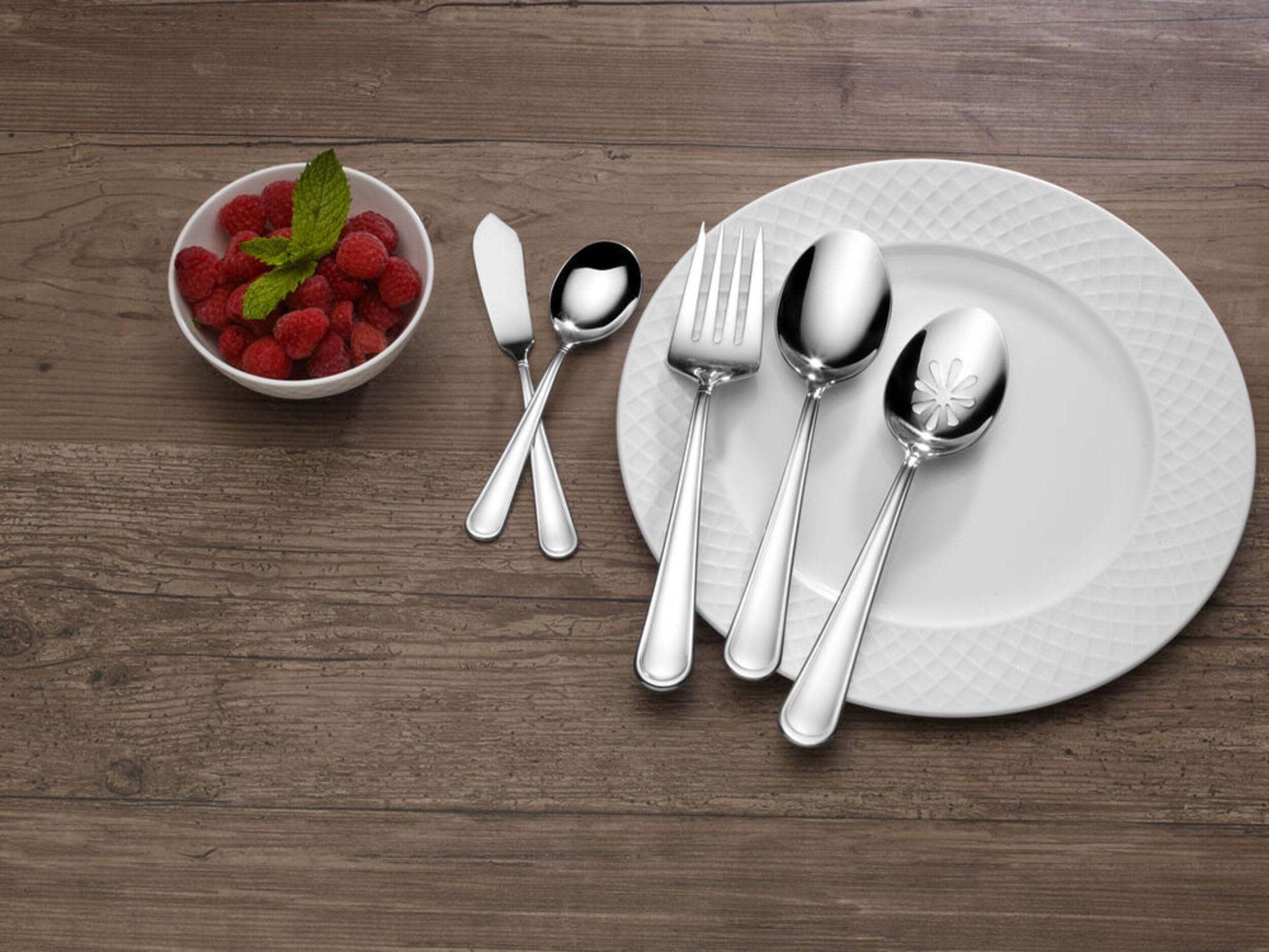 Mikasa Mikasa, Virtuoso Flatware Service for 12, 65 Piece Set, 18/10 Stainless Steel, Silverware Set with Serving Utensils